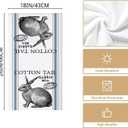 Vintage Easter Bunny Floral Decorative Kitchen Towels and Dish Towels Set of 2, Farmhouse Rabbit Hand Towels Tea Towel for Easter Bathroom Kitchen Decor 18x26 Inches