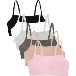 Fruit of the Loom Women's Spaghetti Strap Cotton Sports Bra - All-Day Comfort & Easy Movement - Value Packs (40)