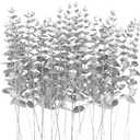 36 Pcs Silver Artificial Eucalyptus Stems 15''Fake Eucalyptus Leaves Decor Faux Branches for Wedding Bouquet Centerpiece Vase Flower Arrangement Home Decoration