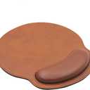 RICHEN Ergonomic PU Leather Mouse Pad with Wrist Support,Comfort Memory Foam,Waterproof Surface，Non- Slip Rubber Base for Computer Laptop & Mac,Lightweight Rest for Home,Office & Travel (Brown)