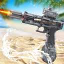 Electric Water Gun for Adults Kids, Automatic Squirt Gun with a Long Range of up to 26-30 Ft, LED Light Large Capacity IP7 Waterproof Fully Auto Water Gun (Dark)
