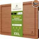 Extra Large Bamboo Cutting Board with Non Slip Feet and Over Sink Butcher Block Chopping Board Nice Solid Thick Wooden Juice Groove Big Xl XXl xlarge Best Hardwood Kitchen Counter Organic, 19.5"L x 14"W