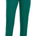 VECARDI Womens Scrub Jogger Pants High Waisted 4 Way Stretch Zipper Pocket (Green, L)