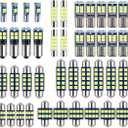 EBAIFUN 42-Pack White 12V DE3175 6418 6411 T10 2825 BA9S 64111 T5 74 6612F 6615F 31mm 36mm 41mm LED bulb Kit for Car Truck Interior Map Dome Vanity Mirror Trunk Door Courtesy License Plate Light