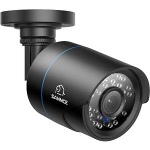 SANNCE 1080P Security Camera AHD/TVI/CVI/CVBS 4-in-1 CCTV Camera IP66 Weatherproof Analog CCTV Surveillance Bullet Camera Indoor Outdoor, 100ft Night Vision, No Power Supply and Cable, Only A Camera