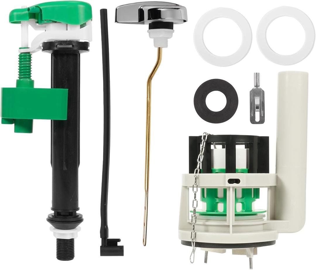 3-Inch Flush Valve Repair Kit for Most One-Piece Toilets, Compatible with TOTO Replacement Parts, Includes Toilet Drain Valve, G1/2" Adjustable Fill Valve, Flush Handle Lever, Gasket