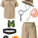 Kids Explorer Adventurer Costume Boys Girls Outdoor Kit Safari Camping Jungle Seeker Trailblazer Cosplay
