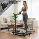 Leinuosen 24.4 Inch Handle Bar for Walking Pad Only with Phone Holder and 4 Wheels with Brakes Stainless Steel Increase Height Walking Pad Handle Bar Adjustable Handrail Height from 32.87-41.53 Inch