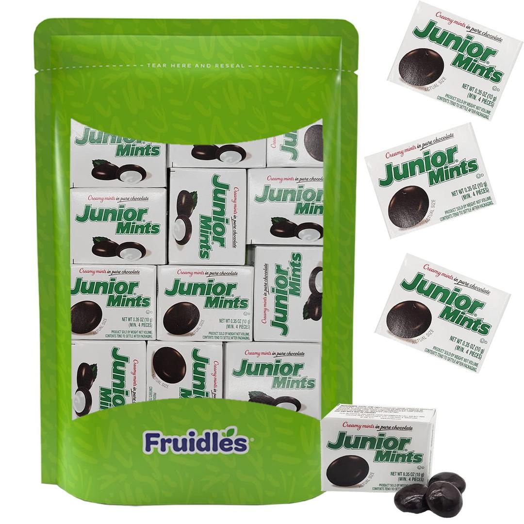 Fruidles Creamy Junior Mint Candies Covered in Pure Chocolate, Peanut-Free, Fat-Free (40) (EXP 04/21/27)