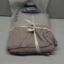 MooMee Bedding Duvet Cover Set 100% Washed Cotton Linen Like Textured Breathable Durable Soft Comfy (Heathered Mauve Brown, King 104"x90")