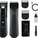 Manscape Body Hair Trimmer, Pubic Hair Trimmer for Men, Ceramic Blade Body Shavers with USB-C Charging, Replaceable Heads Ball Razors with Led Spotlight, 90 Minutes Shaving, Ideal Gift for Men