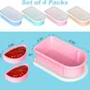 Juome 4 Pack Silicone Snack Containers with Lids, Large Reusable Snack Containers with Salad Dressing Container, Leak-Proof Snackle Box Food Storage Container for School, Office, Travel, Picnic