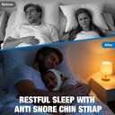 Chin Strap for Snoring (2-Pack), Anti Snoring Chin Straps for Men & Women, Adjustable Anti Snore Chin Strap to Keep Mouth Closed, Mouth Breathing Prevention, Effective Snoring Solution for Sleeping