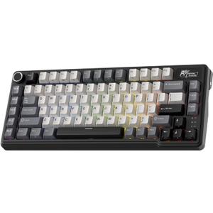 RK ROYAL KLUDGE L75 Gasket Mount Mechanical Keyboard w/Knob/Macro Keys & Touchable Nameplate, Tri-Mode 75% TKL Wireless Keyboard BT/2.4G/USB-C, Hot Swappable, Pro Software, Massive 8000mAh Battery