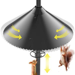 Onlyfly Metal Squirrel Baffle - Squirrel Baffle for Bird Feeder Pole, Upgrade Spring Motion Design for Better Protection, 19 Inch Heavy Duty Guard for Outside Bird Feeder Pole Mount