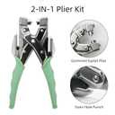 3/16 & 1/8 Grommet Tool Kit and Eyelet Hole Punch Plier, Grommet Eyelet Pliers Tool Set with 160 Pcs Metal Grommets Eyelets and Case for Leather Bags Clothes Belt Cards and Crafts