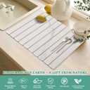 Stone Dish Drying Mat for Kitchen Counter, 24''15'' Dishes Drying Matt Kitchen Counter, Absorbent Diatomaceous Earth Bath Quick Dry Mats for Tableware, Bottles and Cup(White Marble)