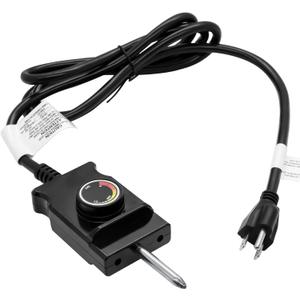Adjustable Thermostat Controller Probe Cord for Masterbuilt Analog Electric Smokers, Thermostat Control with Power Cord Replacement Parts for Most Electric Smoker and Grills Heating Element