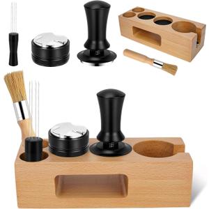 Y-Step 5 Pack Espresso Tamper Set Espresso Accessories Kit, With Espresso Tamper Coffee Distributor, Espresso Stirrer, Espresso Tamping Station, Coffee Clean Brush, Espresso Tools for Coffee Bar, 51mm
