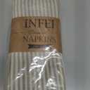 Plain Striped Cotton Linen Blended Dinner Cloth Napkins - Set of 12 (40 x 30 cm) - for Events & Home Use (Beige)