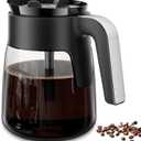 12 Cup Coffee Pot Replacement Compatible with Ninja Coffee Maker CFP101 CFP201 CFP301 CFN601 CFP307 CFN602 CM400 CM401 CF090, Glass Carafe for Ninja with Brew-Through Lid, BPA Free, Dishwasher Safe, Black