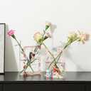 Book Vase, Acrylic Book Vase for Flowers, A Book About Flowers Vase, Book Shaped Vase, Book Flower Vase Clear, Modern Decorative Vase for Living Room, Bathroom, Office, Shelf, Set of 2