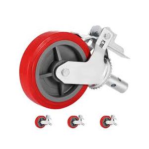 BestEquip 4 Pack Scaffolding Caster Wheels 8 x 2 Inch with Dual Locking Rubber Swivel Caster 360 Degrees Heavy Duty Casters 1100LBS Capacity per Wheel