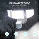 Abovizo 85W LED Security Lights Motion Sensor Light Outdoor, 8500LM Dusk to Dawn, IP65 Waterproof, 6500K, 3 Head Motion Detected Flood Light, Floodlight for Outside, Garage, Yard, Porch (White)