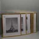 upsimples 16x20 Picture Frame Set of 5, Display Pictures 11x14 with Mat or 16 x 20 Without, Wall Gallery Poster Frames, Gold