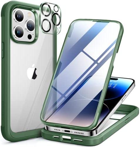 Miracase Glass Series for iPhone 14 Pro Case 6.1 Inch, Full-Body Clear Bumper Case with Built-in 9H Tempered Glass Screen Protector, with Camera Lens Protector, Acacia Green Miracase Glass Series for iPhone 14 Pro Case 6.1 Inch, Full-Body Clear Bumper Case with Built-in 9H Tempered Glass Screen Protector, with Camera Lens Protector, Acacia Green