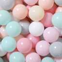 GOGOSO 100 Pit Balls Plastic Balls for Baby Toddlers GirlsToddlers for Playhouse, Baby Pool, Play Ball Fun Centers, for Babies, Kids, Toddlers 1-3, Phthalate Free BPA Free