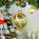 SHareconn 4ct 6 Inch Large Christmas Tree Balls Ornaments, Colored Shatterproof Plastic Decorative Baubles Decorations for Xmas Tree Decor Holiday Party Wedding Decoration (Gold, 150mm)