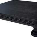 dwellington Farmhouse Display Wood Riser, 12" Decorative Black Beaded Pedestal Stand, Square Tiered Tray Decor for Kitcher Decor, Countertop
