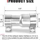 Peastorm 2.5 to 3 Inch Exhaust Adapter, 2.5" ID to 3" ID Exhaust Reducer Connector Pipe with Clamp (2pcs)