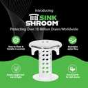 SinkShroom Revolutionary Bathroom Sink Drain Protector Hair Catcher, Strainer, Snare, Silicone , Brushed, Sinkshroom Chrome Edition, 1" -1.4"