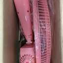 Comfort Zone 16-Inch Oscillating Pedestal Fan 3-Speed High-Velocity Cooling, Adjustable Height & Tilt, Quad-Pod Folding Base, Pink ETL Listed