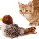 Simulated Chirping Bird Cat Toy, Flying Interactive Flapping Chirping Bird Cat Toy, Cat Bird Toy with Feather Tail, for Bored Indoor Cats (Sparrow)