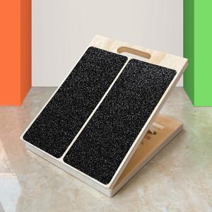 Adjustable Foot Incline Wooden Slant Board For Calf Stretching,440lb Capacity, Balance Velour Stretcher Ankle Stretch Knee Leg Boards Squats Wedge Exercise Pilates Fitness Portable Equipment (Black)