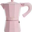 Paris Hilton Stovetop Espresso and Coffee Maker, Italian & Cuban Style Coffee Pot with Iconic Heart Knob, Perfect for Rich Aromatic Espresso, Makes up to 6 Espresso Cups, Pink