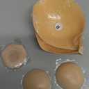 Invisible Strapless Sticky Bra Push up for Women, Ultra Adhesive Bra for Backless Dress, Cleavage Bra Lift Novelty Bras (B Cup, Light Beige)