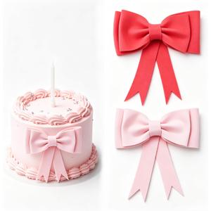 2 Pack Red Pink Bow Cake Topper Large EVA Decorations | Large EVA bow cake topper set. Perfect for birthday cakes, wedding cakes desserts. Decorative cake accessories for a party.