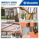 Muzata 600 ft 1/8" Black Stainless Steel Cable Railing System Hardware T316 Stainless Steel Wire Rope 7x7 Strands 1800 lb Breaking Strength Black Cable Railing Kit for Indoor Outdoor WR19