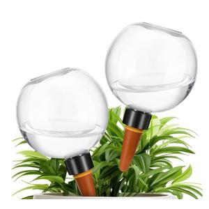Domensi 2 Pcs Watering Globes Automatic Plastic Self Watering Planter 17 oz for Indoor Plants Drip Irrigation with Slow Release Control for Garden(2 Pcs)