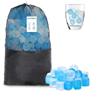 360 Pack Reusable Ice Cubes Refreezable Plastic Ice Cubes Without Diluting Large Pack Ice Cube Frozen BPA Free for Bars Valentine's Party Ice Bath Camping (Blue)