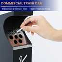Commercial Standing Trash Can, Outdoor Trash Bin with Lock & Removable Inner Bucket Outside Receptacle Stainless Steel Garbage Can Container for Hotels Restaurants Bars Office Park Street