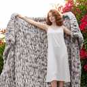 Faux Fur Throw Blanket Double Sided Stretch Ruched Faux Fur Gray Throw Blanket Soft Cozy Fluffy Luxurious Blankets for Couch Bed Sofa Chair Home Decor Gifts for Women Men (60" x 80"), Twin