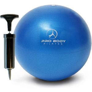 ProBody Pilates Small Exercise Ball with Pump - 9 Inch Workout Ball for Stability, Barre, Yoga, Core & Physical Therapy (Blue)