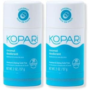 Kopari Aluminum Free Coconut Deodorant, Non Toxic & Clean Plant-Based, No Aluminum, Parabens or Baking Soda, Long Lasting Protection, Original 1 Pack