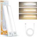 JACKPOT BOOM Under Cabinet Lights 2 Pack 12 inch Rechargeable Battery Operated Motion Sensor Light Indoor USB Charging Closet Lights Battery Operated with 3 Color Temps for Kitchen, Stairs, Home