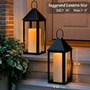10" 12" 14" x 5" Extra Large Waterproof Outdoor Flameless Candles Battery Operated LED Pillar Candles for Indoor Outdoor Lanterns, Off White, Long Lasting, Set of 3